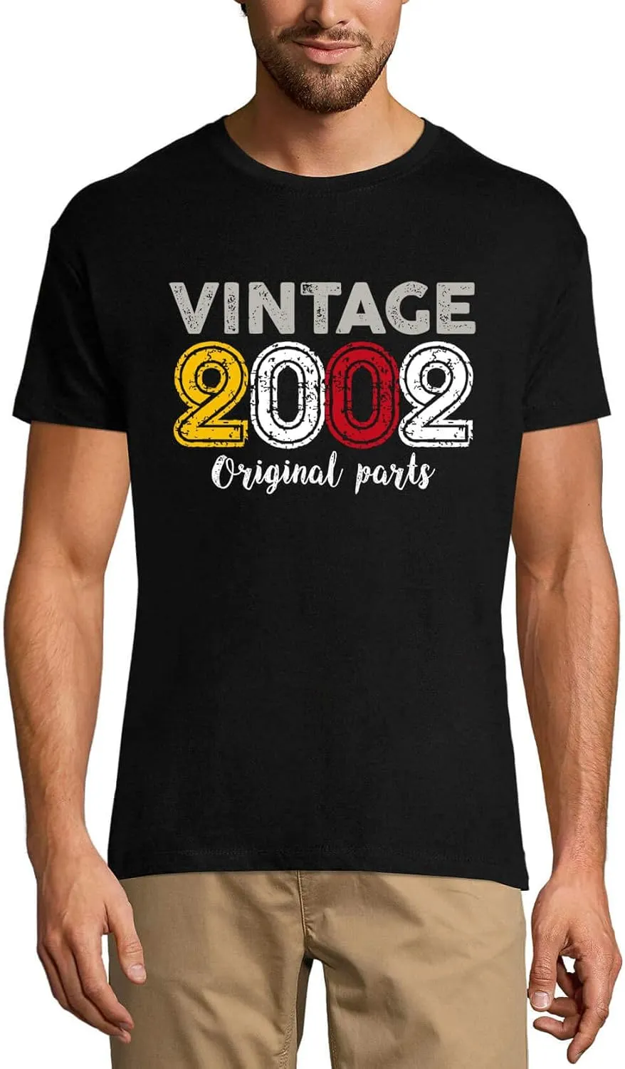 Men's Graphic T-Shirt Original Parts 2002 22nd Birthday Anniversary 22 Year Old Gift 2002 Vintage Eco-Friendly