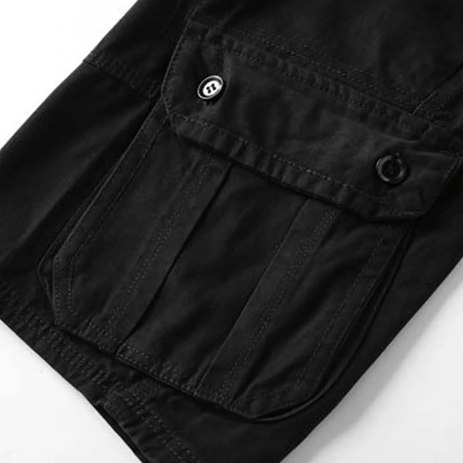 Mens Shorts 5 Inch Inseam Big and Tall Cotton Buckle Zipper Multi Pocket Cargo Shorts Fashion Outddor Work Shorts