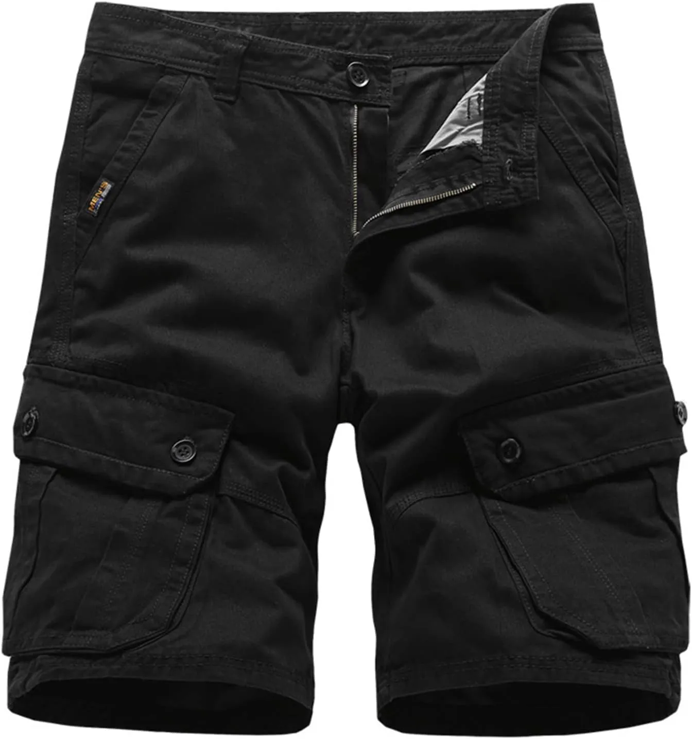 Mens Shorts 5 Inch Inseam Big and Tall Cotton Buckle Zipper Multi Pocket Cargo Shorts Fashion Outddor Work Shorts
