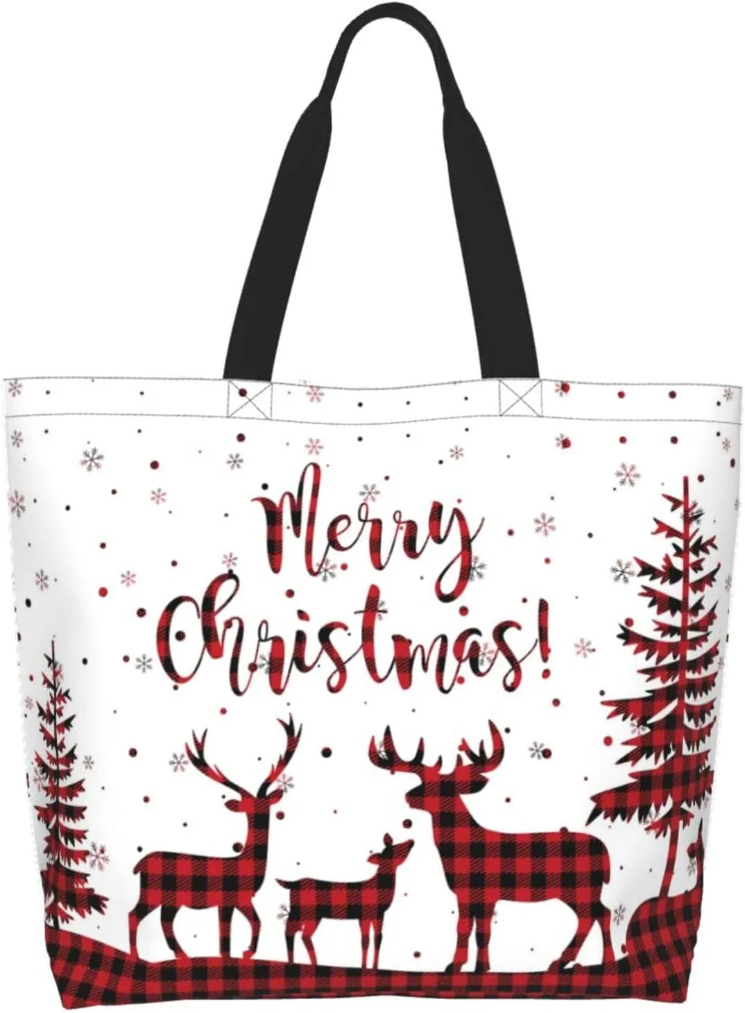 Merry Christmas Tote Bag for Women Mother,Christmas Snowman Snowflake Shopping Grocery Bag Shoulder Bags
