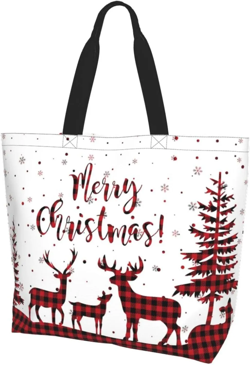 Merry Christmas Tote Bag for Women Mother,Christmas Snowman Snowflake Shopping Grocery Bag Shoulder Bags