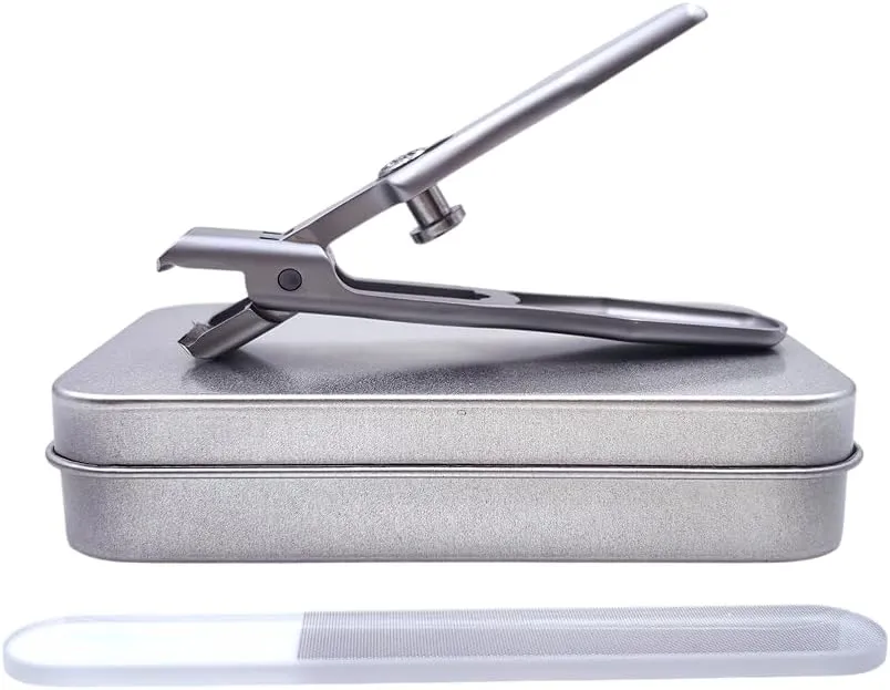 Mighty Clip Professional Nail Clippers, Heavy Duty Toe Nail Cutter with Storage Box, Multicolor (Silver)