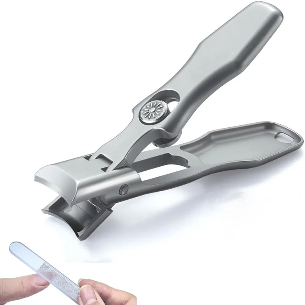 Mighty Clip Professional Nail Clippers, Heavy Duty Toe Nail Cutter with Storage Box, Multicolor (Silver)