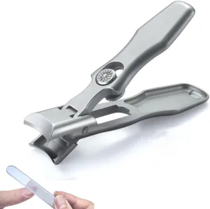 Mighty Clip Professional Nail Clippers, Heavy Duty Toe Nail Cutter with Storage Box, Multicolor (Silver)