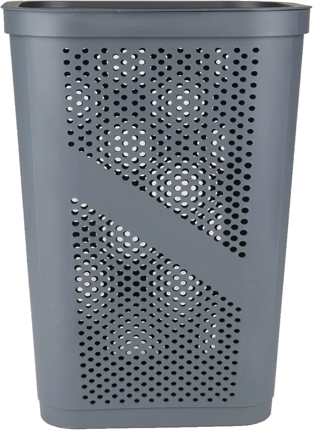 Mind Reader 60L Slim Laundry Hamper, Clothes Basket, Lid, Ventilated, Plastic, 17.25"L x 13.75"W x 23.5"H, Set of 2, Gray