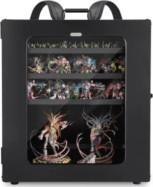 Miniatures Storage Case Miniatures Transport Case, shoulder straps, Stackable miniature carrying case (5pcs tray) easy transportation and storage for warhammer 40k (miniature not included, large size)