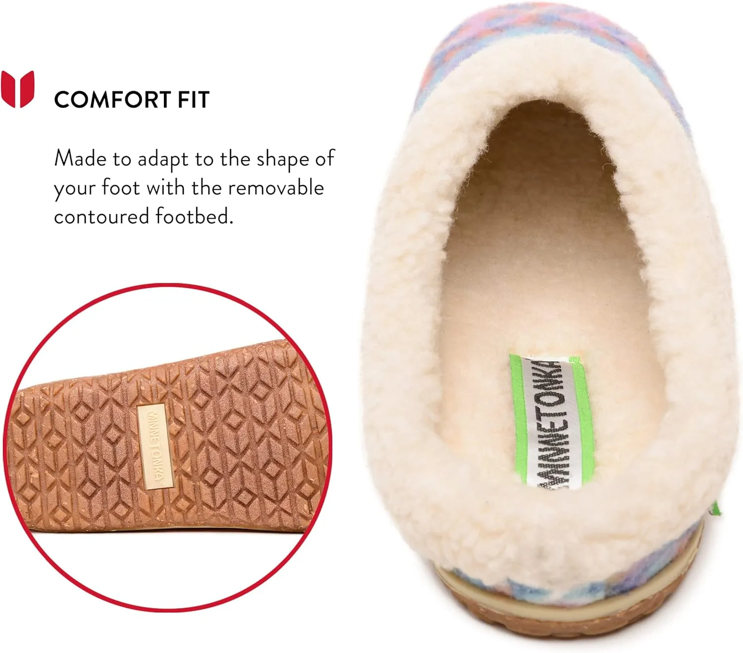 Minnetonka Ecowise Spruce Indoor and Outdoor Slippers for Women, Fleece Lined Slippers for Women With Indoor-Outdoor Sole