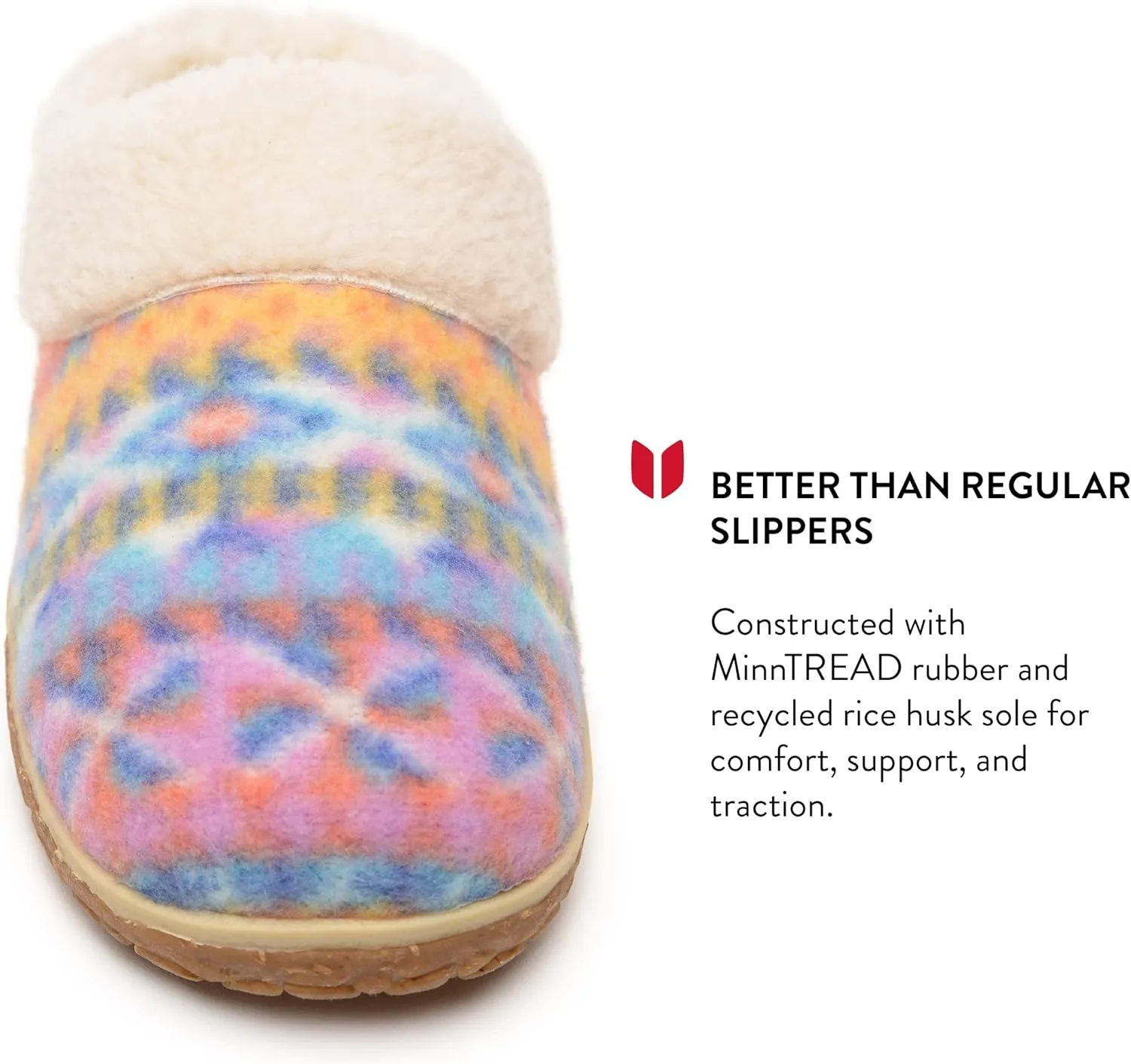 Minnetonka Ecowise Spruce Indoor and Outdoor Slippers for Women, Fleece Lined Slippers for Women With Indoor-Outdoor Sole