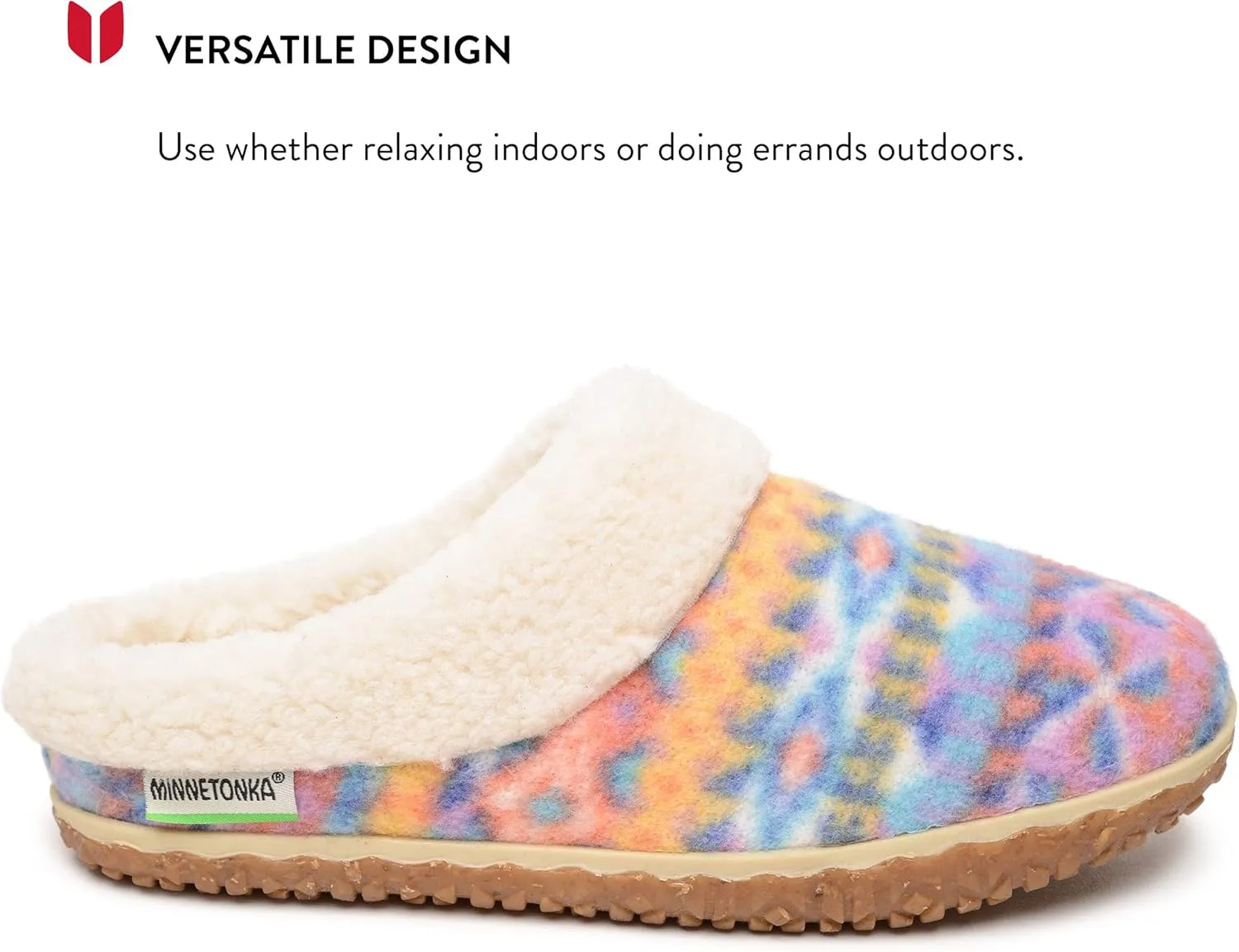 Minnetonka Ecowise Spruce Indoor and Outdoor Slippers for Women, Fleece Lined Slippers for Women With Indoor-Outdoor Sole