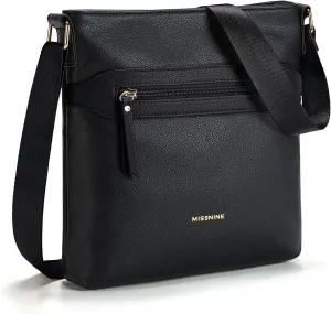 Missnine Crossbody Bags for Women Multi Pocket Purses Soft Leather Medium Shoulder Handbags with Adjustable Strap