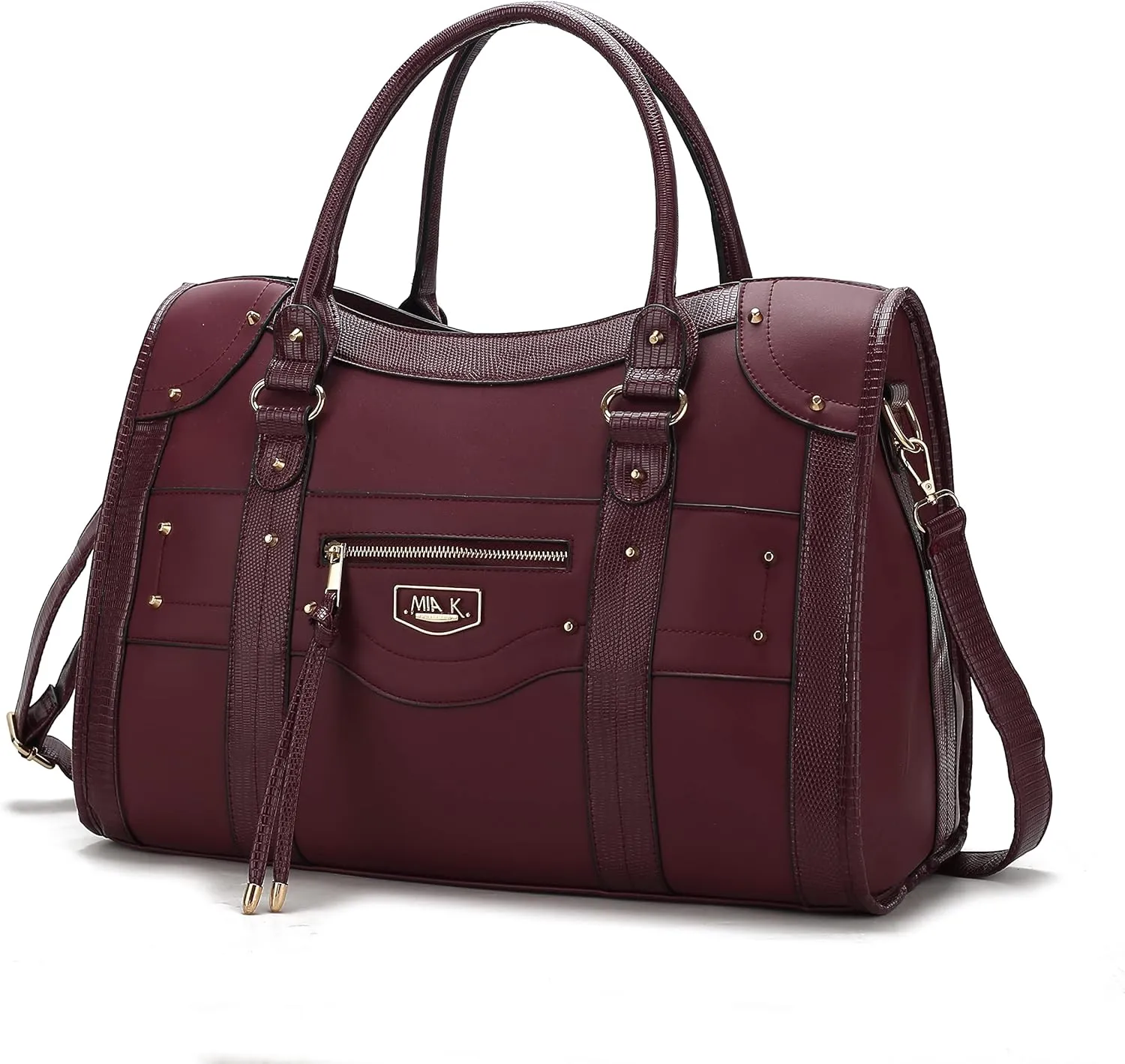 MKF Collection Duffle Bag for Women Girls – PU Leather Large Cute Weekender Overnight Sleepover – Carry on Luggage Bag