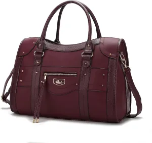 MKF Collection Duffle Bag for Women Girls – PU Leather Large Cute Weekender Overnight Sleepover – Carry on Luggage Bag