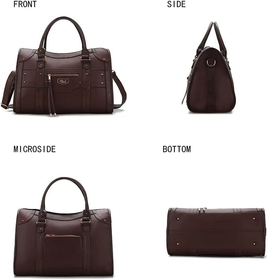 MKF Collection Duffle Bag for Women Girls – PU Leather Large Cute Weekender Overnight Sleepover – Carry on Luggage Bag