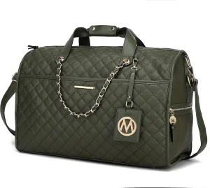MKF Collection Duffle Bag for Women, Vegan Leather Large Cute Weekender, Carry on Luggage Travel Bag Purse By Mia K