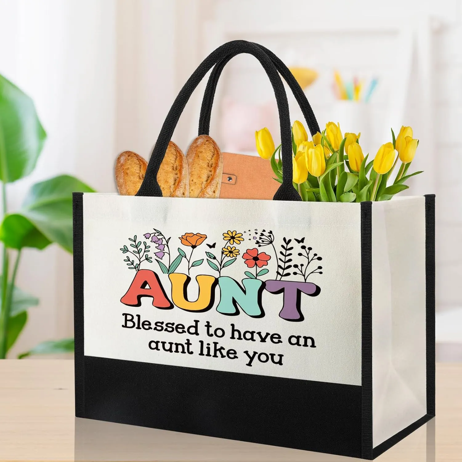 Mothers Day Aunt Birthday Gifts, Best Aunt Ever Christmas Auntie Gifts Idea For Aunty Auntie from Niece Nephew, Aunts Bag Tote