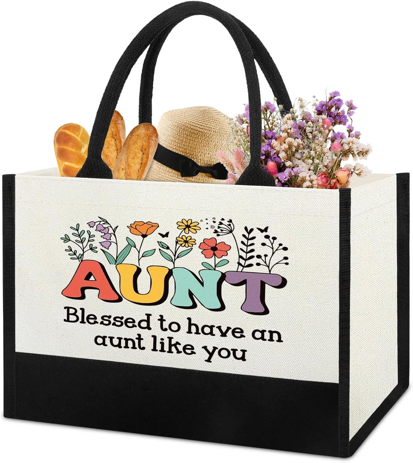 Mothers Day Aunt Birthday Gifts, Best Aunt Ever Christmas Auntie Gifts Idea For Aunty Auntie from Niece Nephew, Aunts Bag Tote
