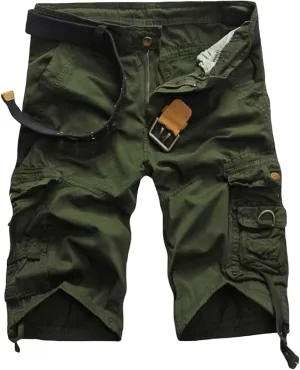 Muscularfit Cargo Shorts Men Big and Tall Multi Pocket Cotton Shorts Vintage Tooling Shorts Summer Outdoor Athletic Shorts