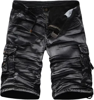 Muscularfit Cargo Shorts Men Big and Tall Multi Pocket Cotton Shorts Vintage Tooling Shorts Summer Outdoor Athletic Shorts