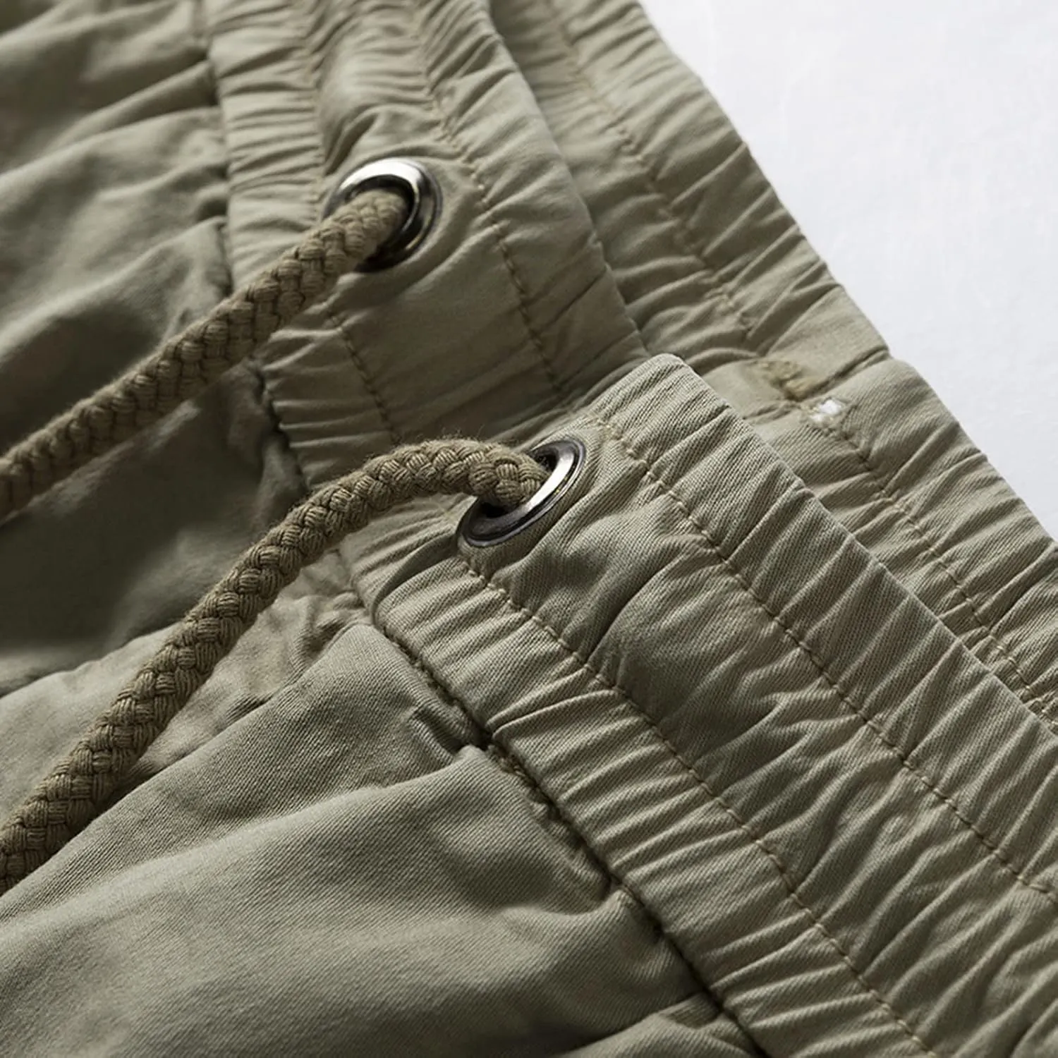Muscularfit Mens Casual Shorts Drawstring Elastic Waist Multi Pocket Cargo Shorts Summer Beach Work Athletic Tooling Shorts