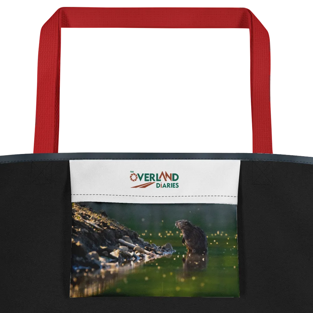 Muskrat All-Over Print Large Tote Bag