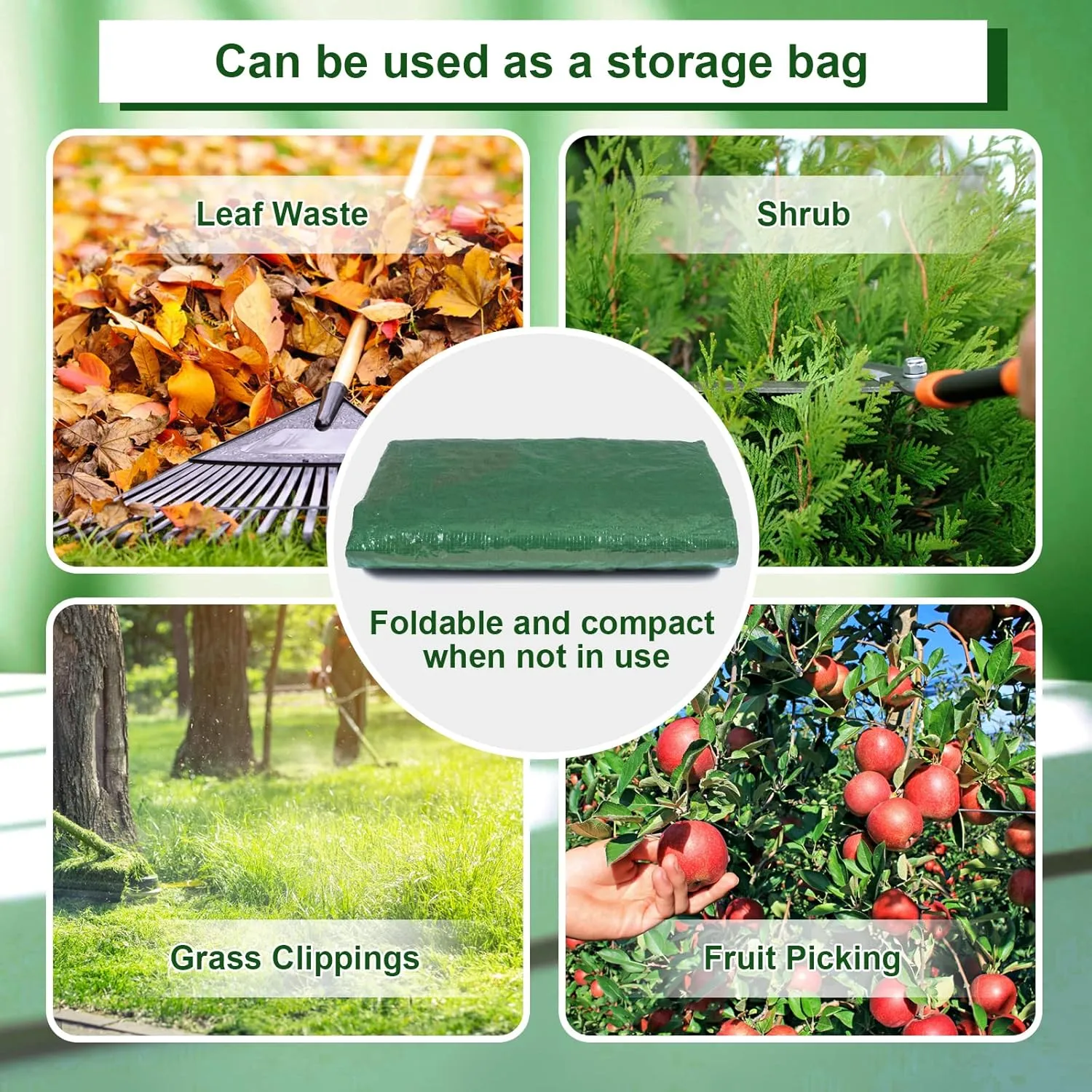 MyLifeUNIT Compost Bins Outdoor, Composting Bin for Outside Garden, Reusable Garden Yard Waste Bag, 34 Gallon (1 Pack, Green)
