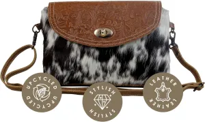 Myra Bag Procrastination Leather & Cowhide Bag Upcycled Cowhide & Leather S-2978