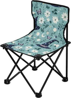Mystery Witch Hats Blue Boho Collapsible Camping Chair Ultralight Backpacking Chair Ultra Lightweight Includes Carry Bag