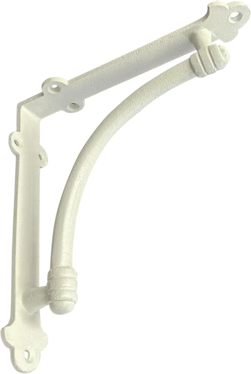 NACH Decorative Shelf Brackets, 2 Pack of 7 x 1.5 x 7 inch White Cast Iron Shelf Brackets - Decorative Brackets White - Half Round Style Brackets