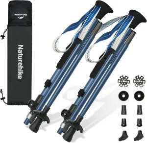 Naturehike Collapsible Hiking & Trekking Poles, 2 PC Adjustable Lightweight Aircraft Aluminum Trekking Poles