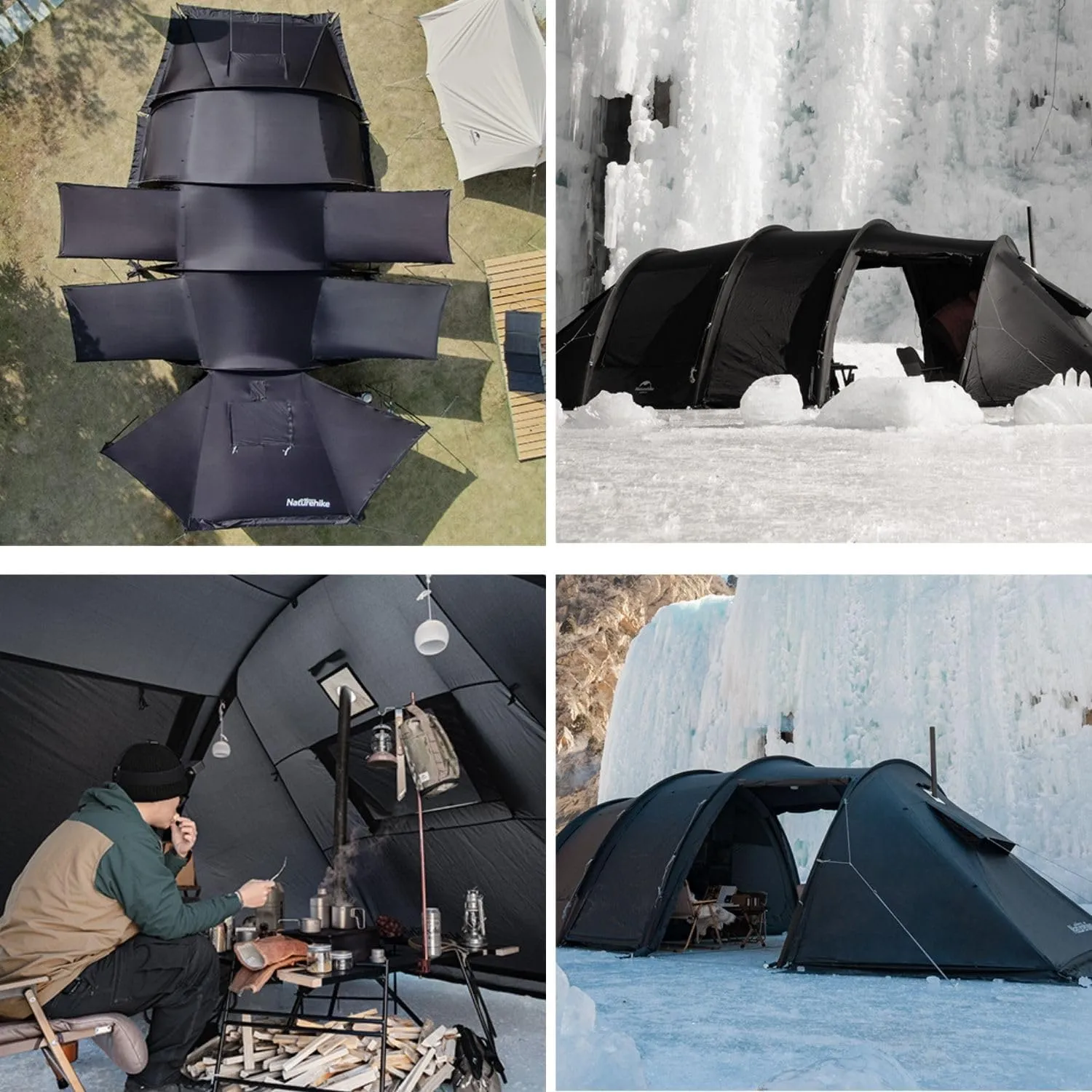 Naturehike Tunnel 4-6 Person Camping Tent, Easy Setup Waterproof Outdoor Family Tent with Inner Tent&Screen Cloth, Portable Backpacking Shelter with Carry Bag for Outdoor Camping