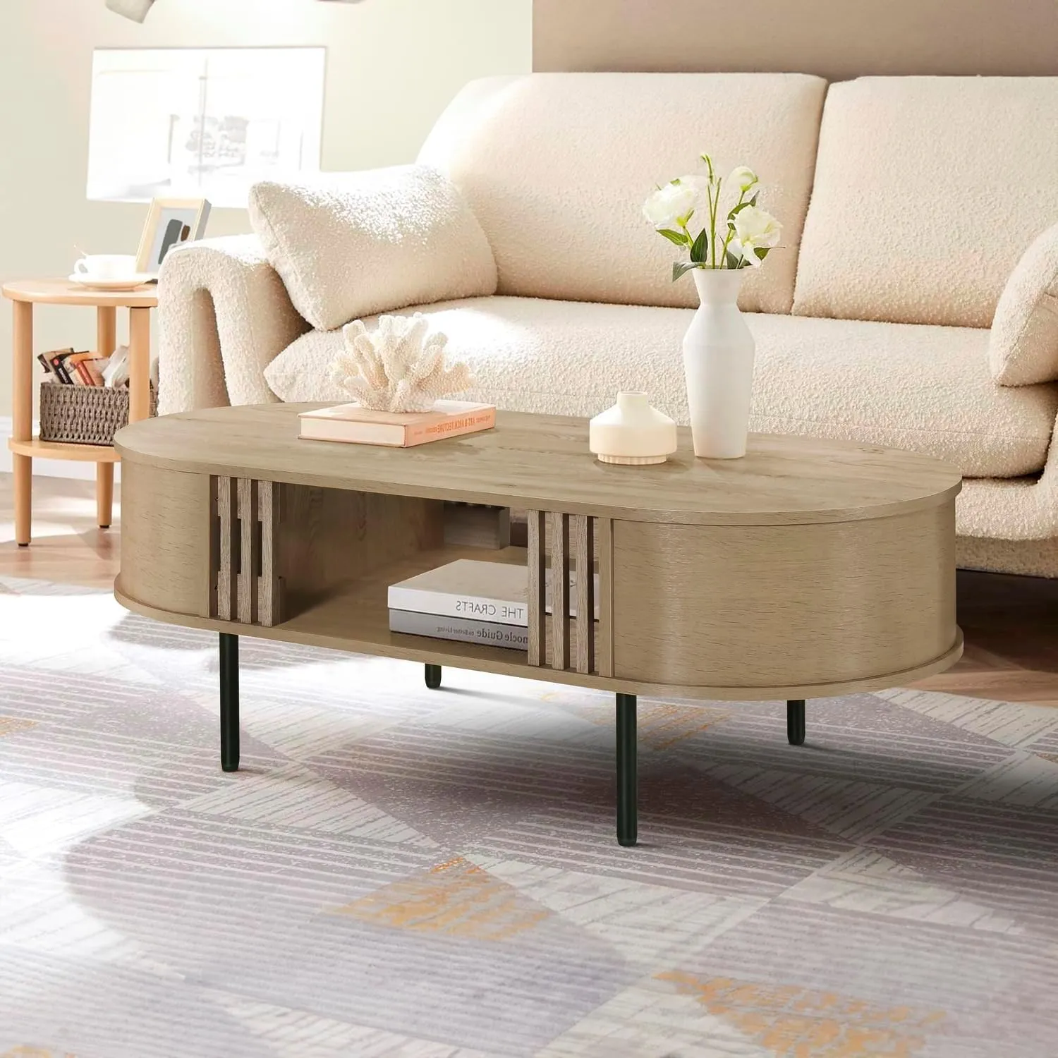 New Classic Furniture Brax 47" Wood Coffee Table, Natural