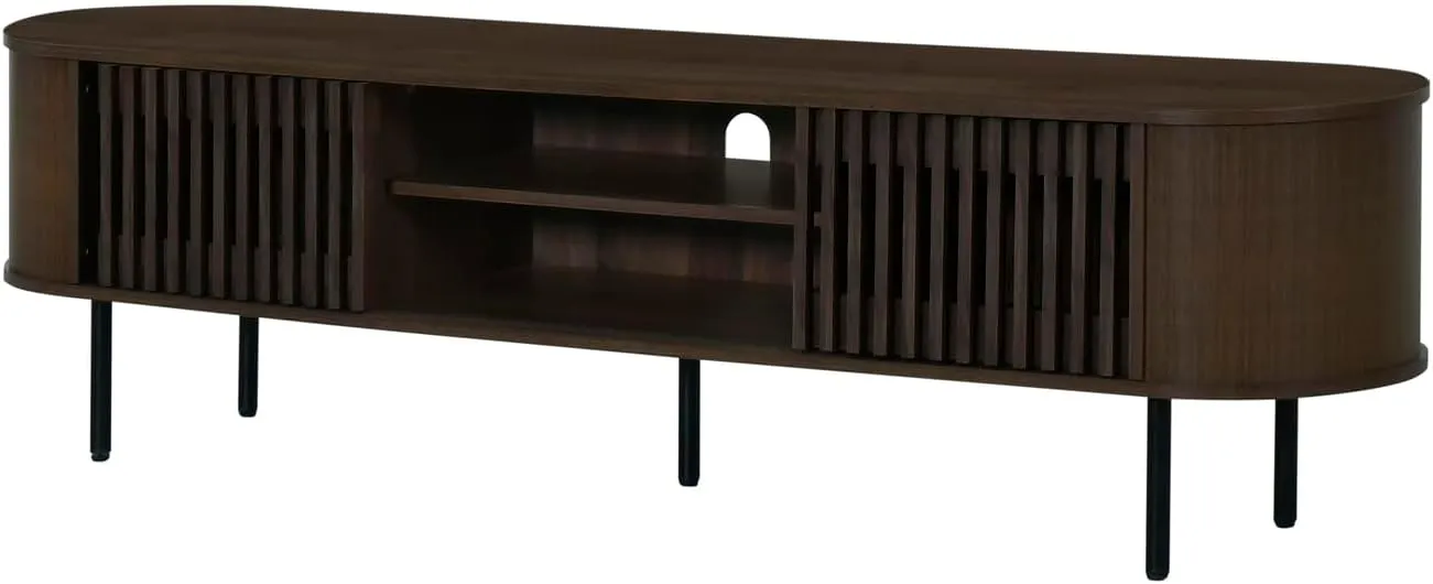 New Classic Furniture Brax Wood TV Console for TVs up to 82", Walnut