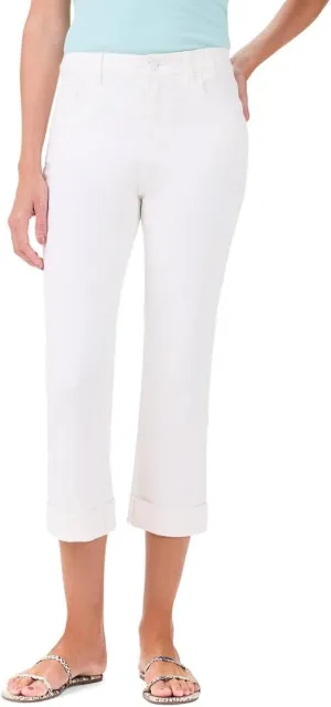NIC ZOE Women's 24" Mid Rise Straight Roll Cuff Jeans