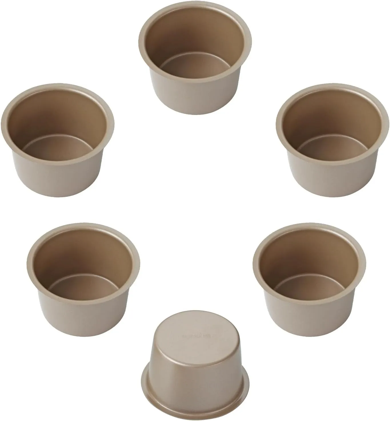 Non-Stick Muffin Pan Set, 6-Cups Golden Stackable Pans for Oven Baking, Heavy Duty Carbon Steel Cupcake Mold - Bake Like a Pro