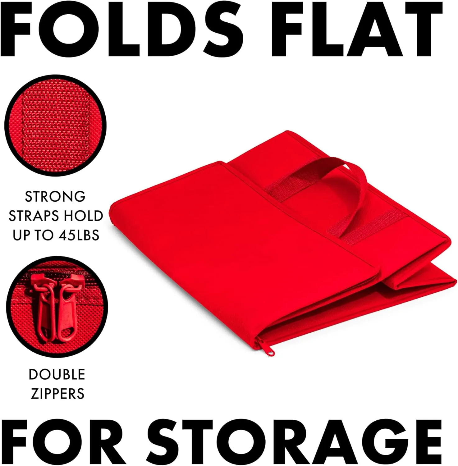 (Not Made In China) Insulated Grocery Bags w/Zippered Top, Reusable Shopping Bags, Catering and Delivery Bag For Hot and Cold Food, Collapsible Thermal Tote For Doordash and Uber Eats