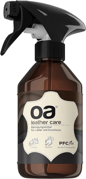 OA Leather Care Leather Cleaner Car & Leather Couch (250 ml) - 100% PFC Free - Leather Care for Effective Leather Cleaning - Leather & Faux Leather Cleaner for Sofa, Car Seats, Handbags, Shoes, Jacket
