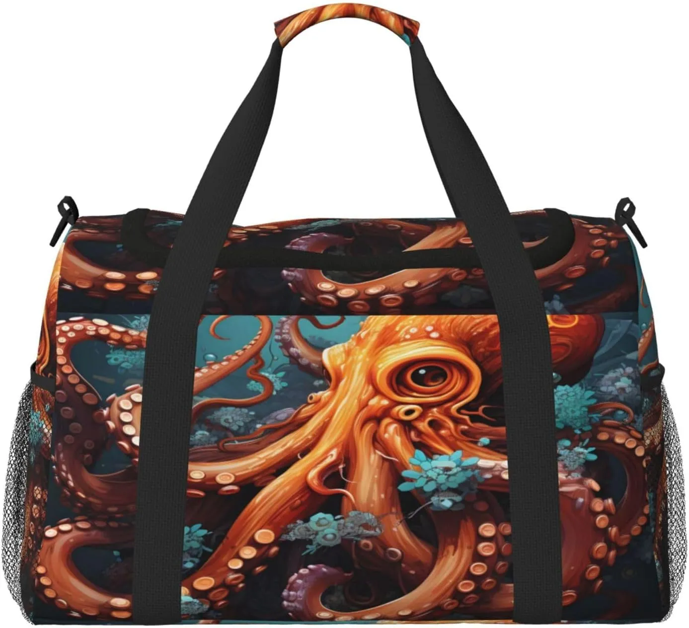 Ocean Sea Octopus Duffle Bag Travel Duffel Bags for Men Women Waterproof Gym Overnight Weekender Bag Carry on Tote Bag