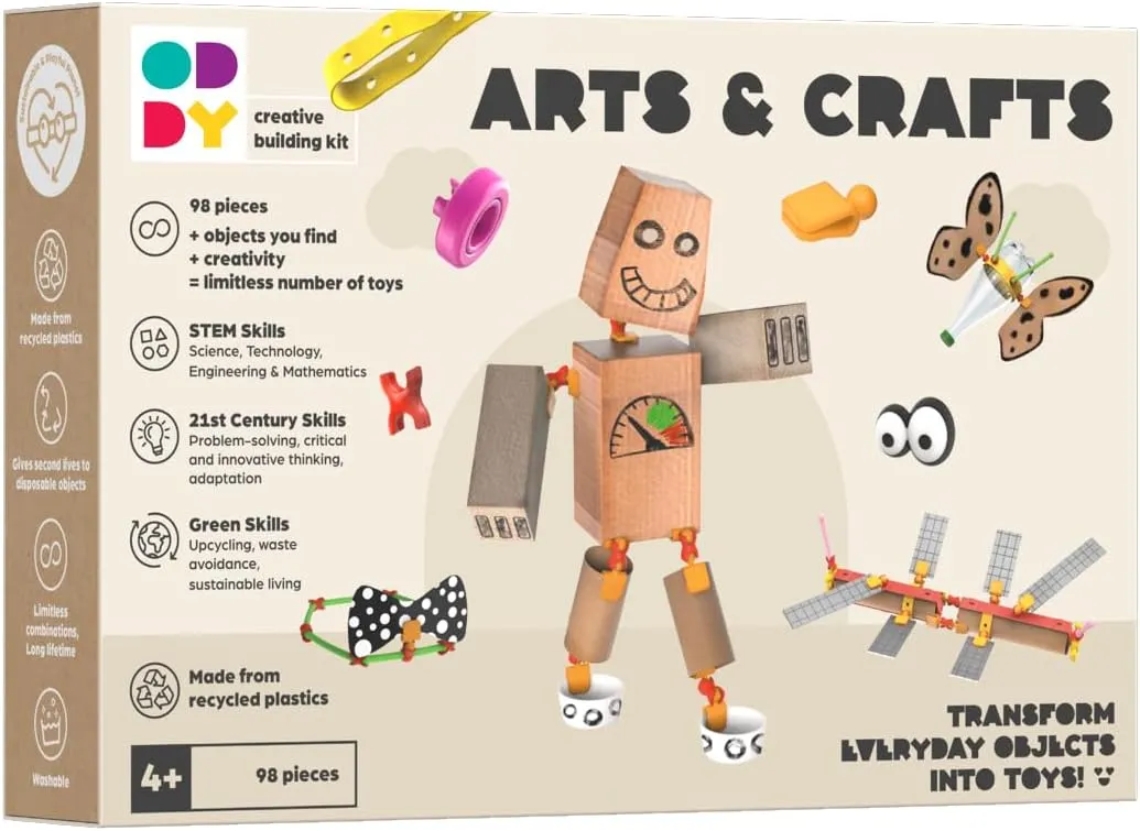 Oddy Arts & Crafts Creative Building Kit - Eco-Friendly STEM Toy Set for Kids 4 