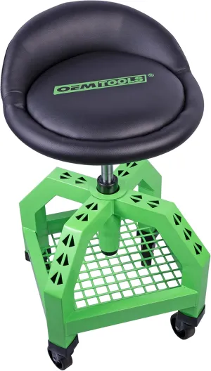 OEMTOOLS 24907 Shop Stool, 360 Degree Mechanic Stool with Height Adjustable Seat, 300LB Capacity, Foam Pad Seat, Lower Shelf Storage