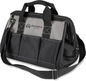 Olympia Tool Bag 15 Inch, Heavy Duty Tools Bag with 8 Pockets, Adjustable Shouder Straps and 600D Reinforced Material