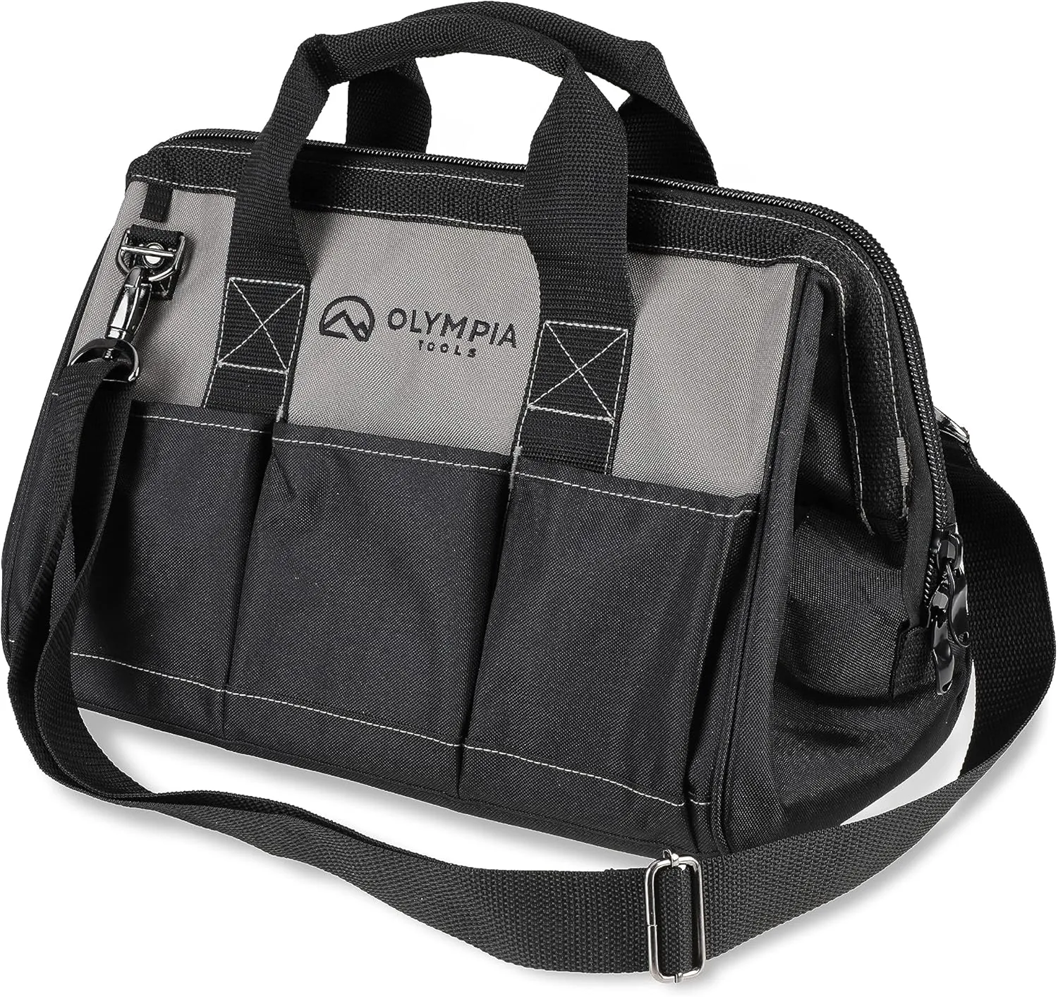 Olympia Tool Bag 15 Inch, Heavy Duty Tools Bag with 8 Pockets, Adjustable Shouder Straps and 600D Reinforced Material