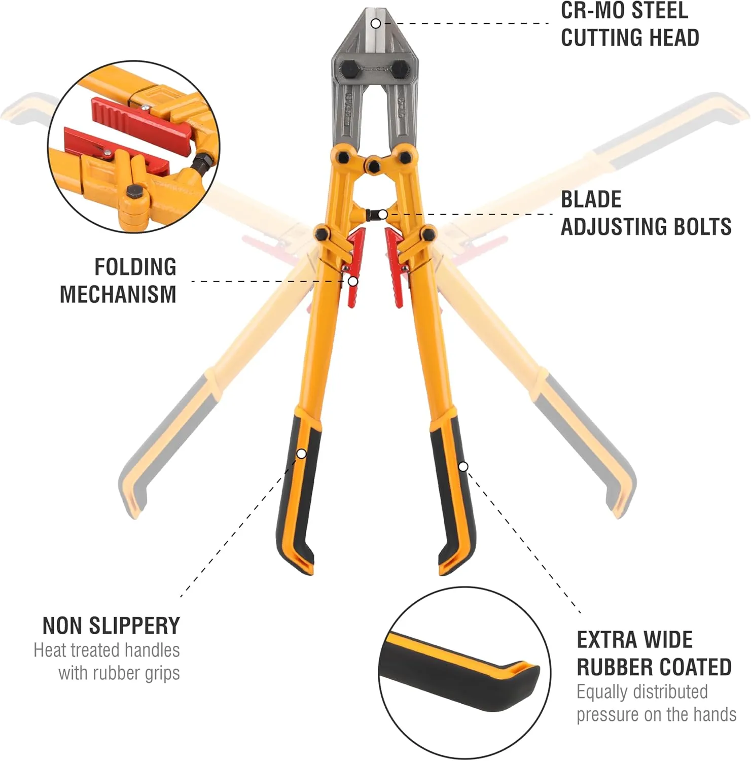 Olympia Tools Power Grip Bolt Cutter, 39-118, 18 Inches
