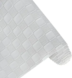 ONEART | White Plaid Embossed Synthetic Leather Crafts Vinyl Fabric 16"×54" Textured Faux Leather for Bags Decor Projects