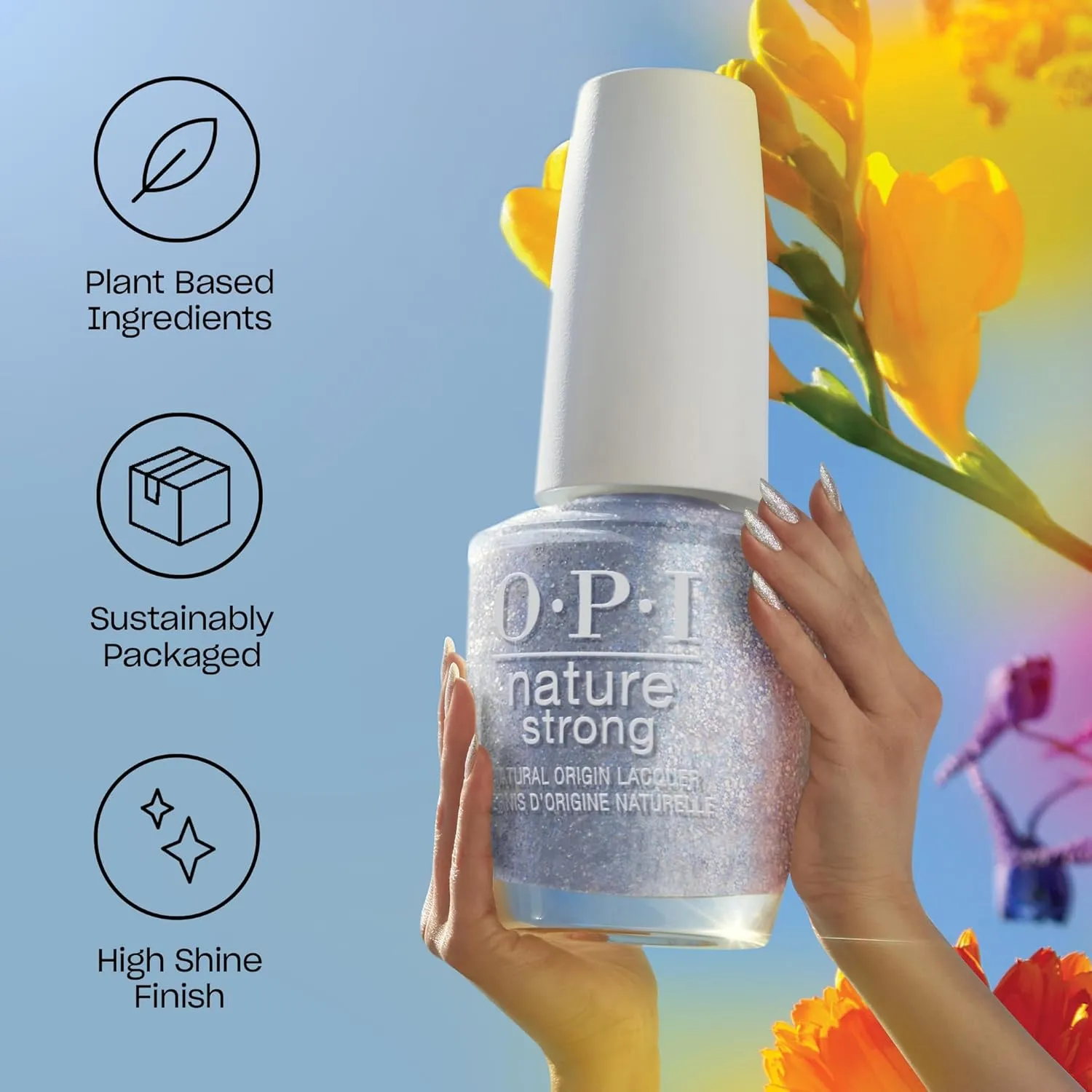 OPI Nature Strong Natural Origin Nail Polish | Sheer Light Pink Nude Neutral Crème Eco-Friendly Nail Polish | Plant Based, Vegan, Cruelty Free