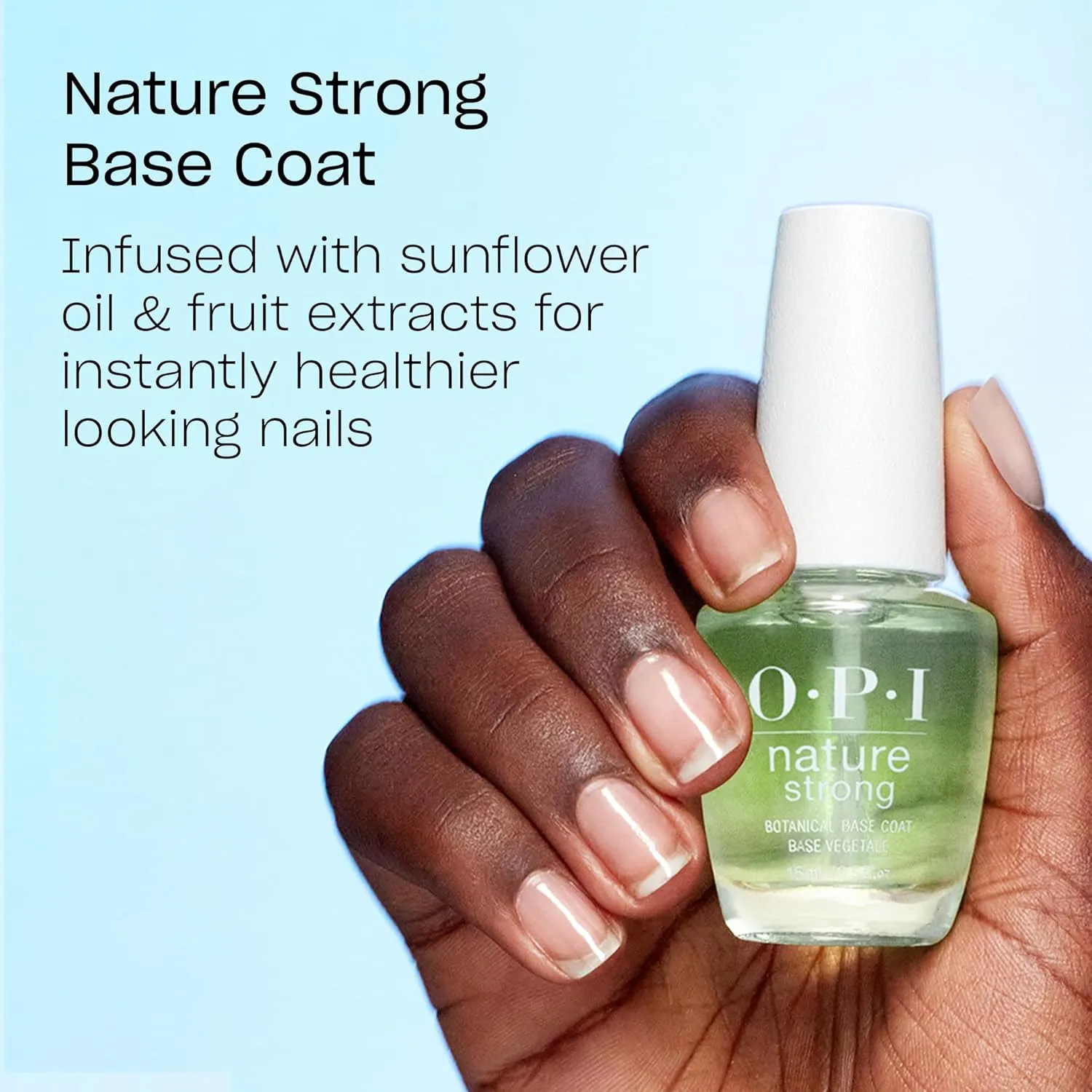 OPI Nature Strong Natural Origin Nail Polish | Sheer Light Pink Nude Neutral Crème Eco-Friendly Nail Polish | Plant Based, Vegan, Cruelty Free