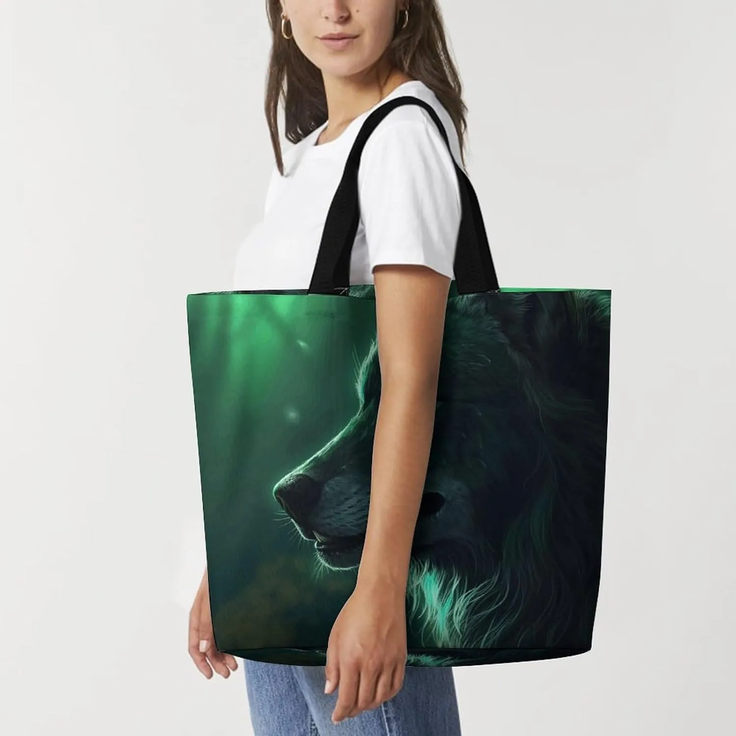 Orange Fish Pattern Tote Bag for Women Reusable Grocery Shoulder Bag Shopping Bags for Travel, Groceries