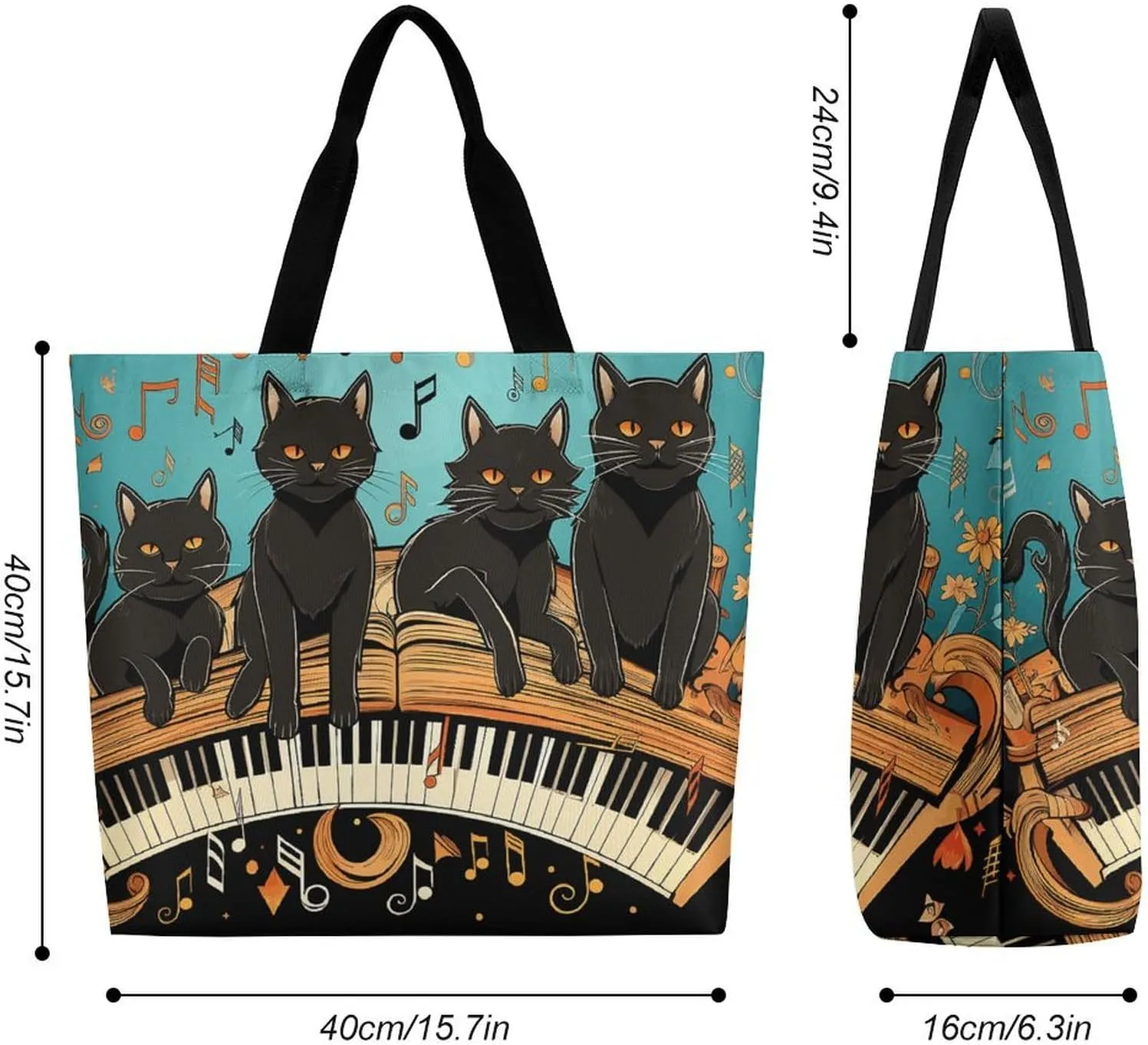 Orange Fish Pattern Tote Bag for Women Reusable Grocery Shoulder Bag Shopping Bags for Travel, Groceries