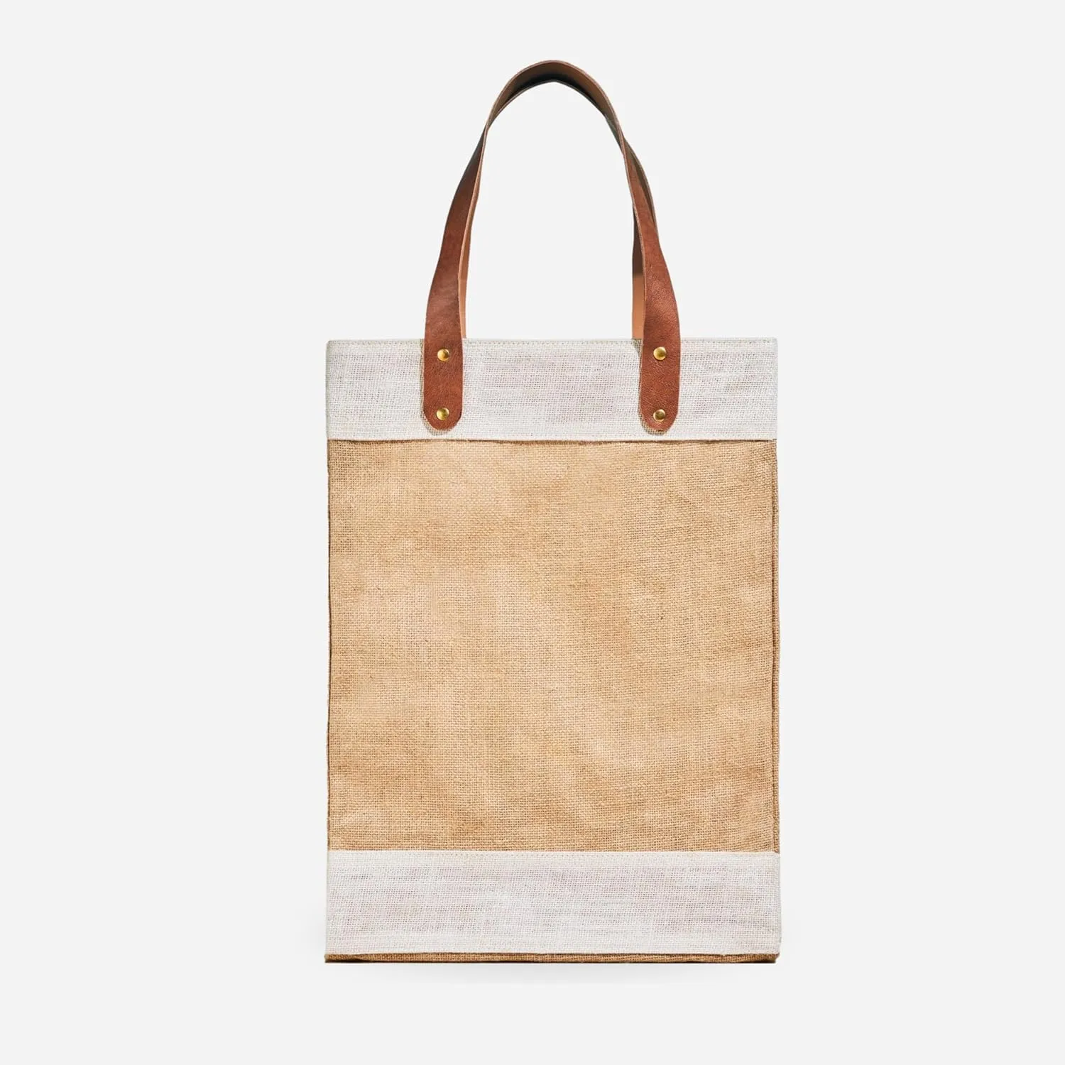 Out of the Woods Jute Tall Tote, Reusable, Sustainable Grocery and Lifestyle Bag