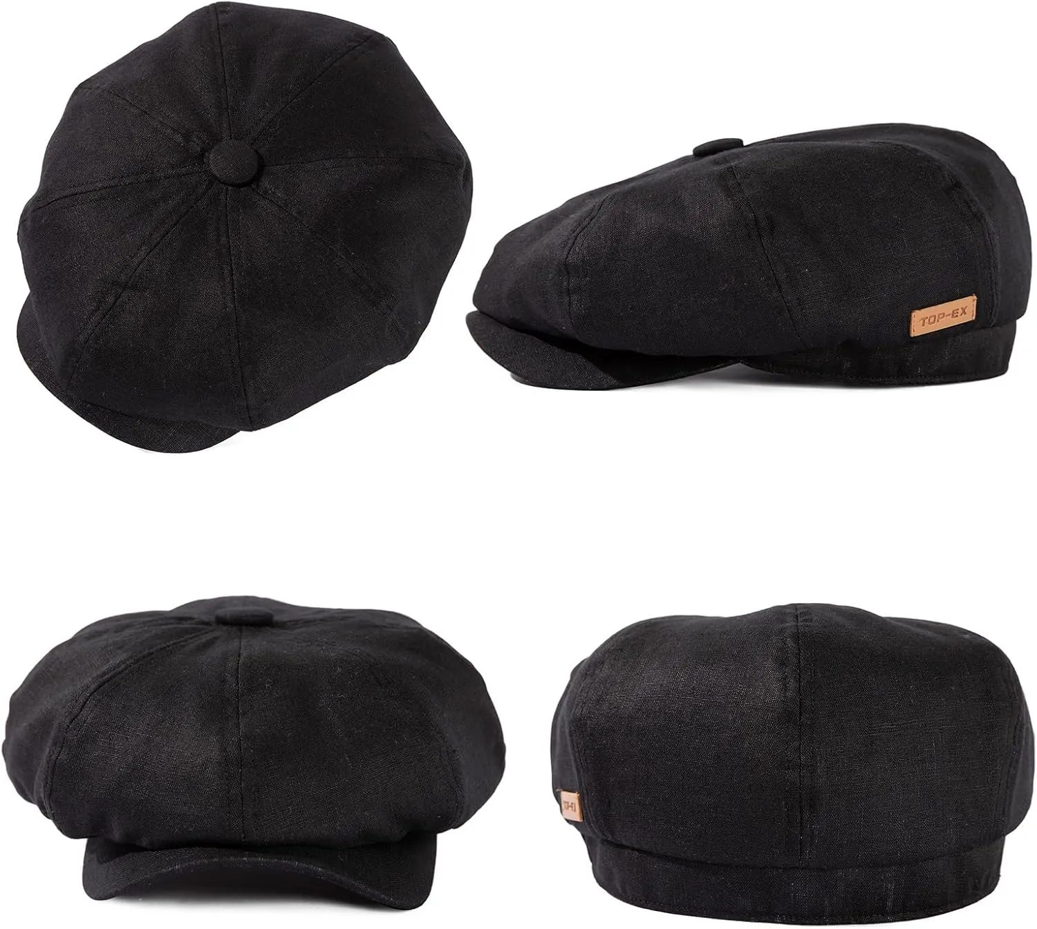 Oversized XL XXL Natural Linen Flat Cap Lightweight 8 Panel Summer Cooling Eco-Friendly Newsboy Hat Golf Outdoor