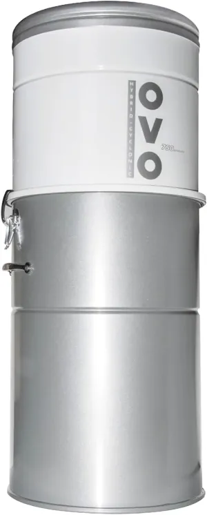 OVO 750 Airwatts Heavy Duty Powerful Central Vacuum System, Hybrid Filtration (with or Without Disposable Bags) 35L or 9.25Gal Bottom Load Dust Bin
